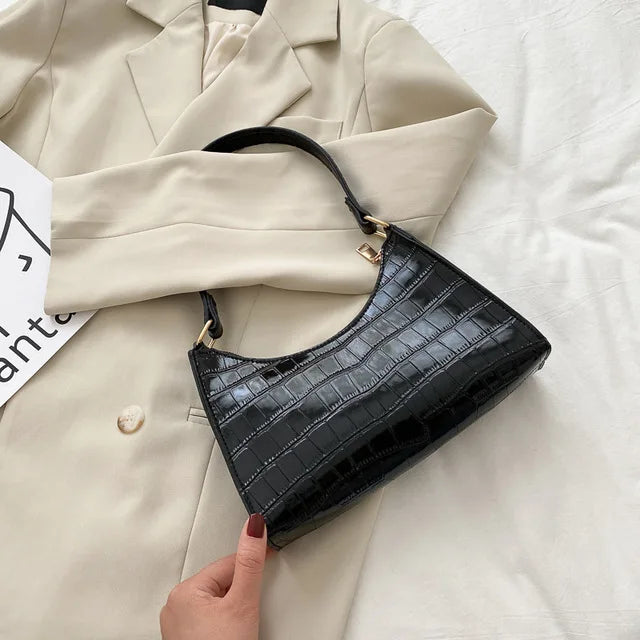 Tilly™ | Skinnende skuldertaske med alligatormotiv