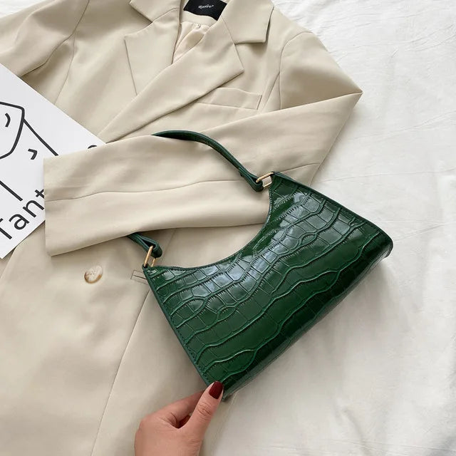 Tilly™ | Skinnende skuldertaske med alligatormotiv
