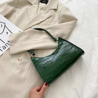 Tilly™ | Skinnende skuldertaske med alligatormotiv