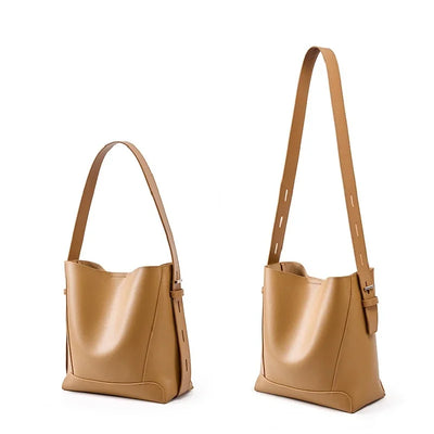 tine™ – elegant sandfarvet skuldertaske med bæltehank