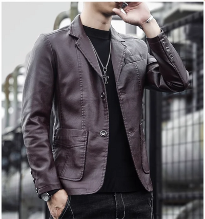 Rasmus™ Urban – Slim-fit blazer i kunstlæder (flere farver)