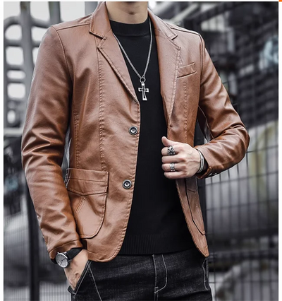 Rasmus™ Urban – Slim-fit blazer i kunstlæder (flere farver)