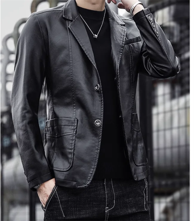 Rasmus™ Urban – Slim-fit blazer i kunstlæder (flere farver)