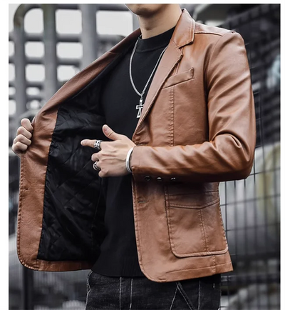 Rasmus™ Urban – Slim-fit blazer i kunstlæder (flere farver)